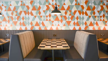 Dining area in the common room of Allen Court 