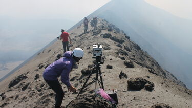 at top of volcano
