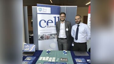 The cell support trade stand. 