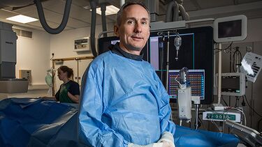Professor Rob Storey in the operating theatre.