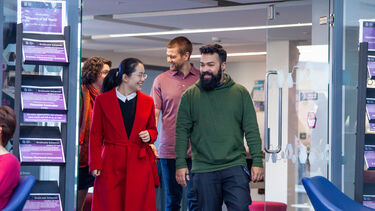 Students leaving the Employability Hub