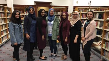 A group of women stood together