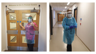 Face shields being used by staff in local healthcare organisations