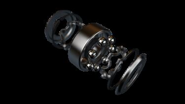 Exploded ball bearing