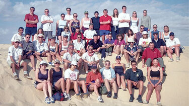 Chris and his classmates on a fieldtrip to the Sahara Desert in 1999