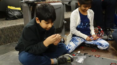Children taking part in the Buckyball workshop