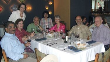 Harry and Margaret Kroto with the Dalals, Byfleets and Safrons.