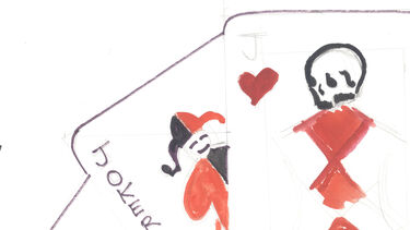 Kroto's drawing of playing cards