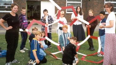 Children taking part in the Buckyball workshop