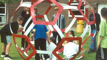 Children taking part in the Buckyball workshop