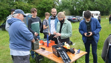 The SunrIde team preparing the rocket for launch