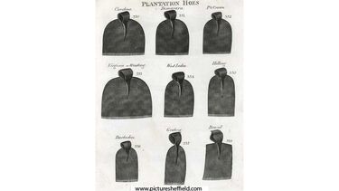 Illustration of different plantation hoes