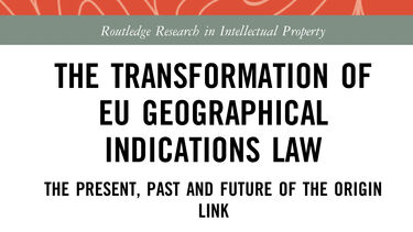 Front cover of Dr Zappalaglio's book, 'The Transformation of EU Geographical Indications Law'