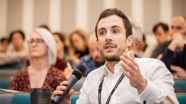 Man asking question