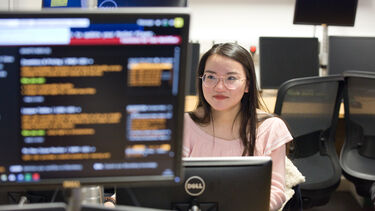A student working in the Trading Room.