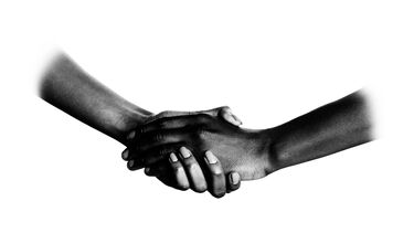 holding hands