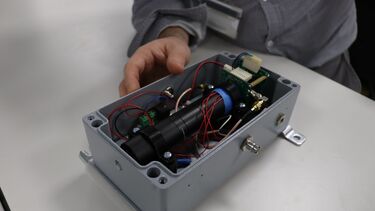 Photograph of the infrared radiation thermometer created by the team 