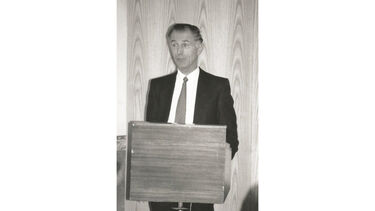 Peter during a lecture
