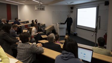Guy Cuthbert presenting.