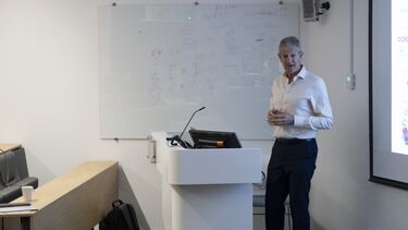 Andrew Fearne presenting.