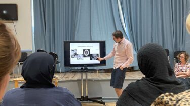 CognoSpeak team at giving a demonstration at Israac Community Centre