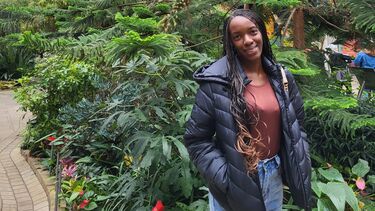 Doreen Malavanu inside Sheffield Winter Gardens