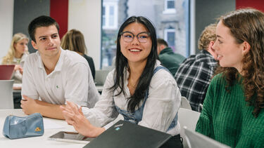 Students in discussion during a seminar