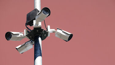 Surveillance cameras on a pole