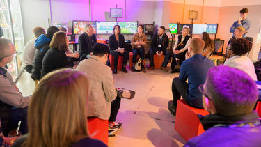 People talking at a culture event