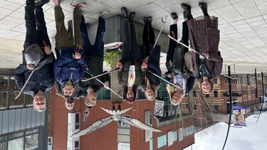 University staff on a litter pick