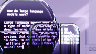 Graphic with the text: "How do large language models work?"