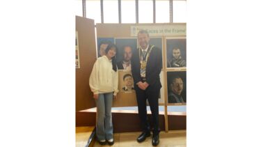 Sophie with Sheffield Lord Mayor, Councillor Colin Ross