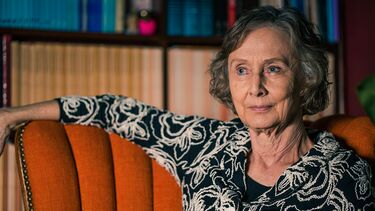 A picture of Emeritus Prof. J. Cheryl Exum sat in her office