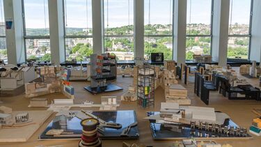 architecture models on a table