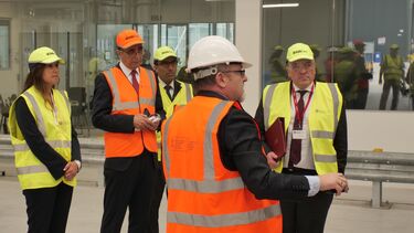 Mike Kane MP stood inside the Energy Innovation Centre