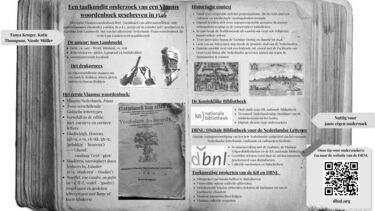 image of an open book which turns out to be the report of a student project researching a Flemish dictionary from 1546.