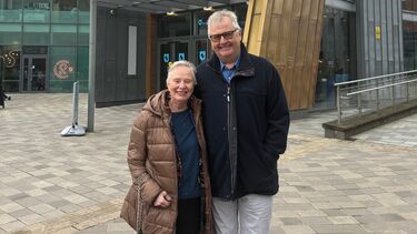 A smiling couple, Ann and Jim Cairns