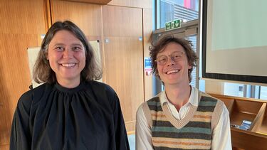 Truus De Wilde and Filip De Ceuster smiling in the camera