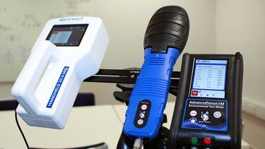 Close up of air quality testing kit