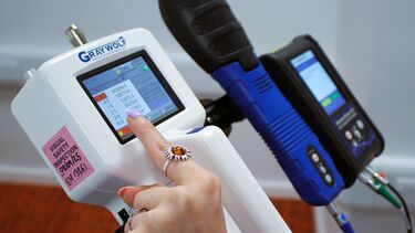 Close up of air quality testing kit