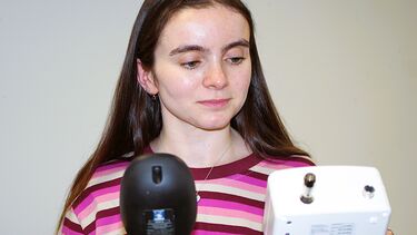 Ciara working on air quality control device