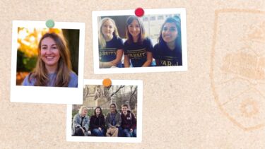 Polaroid pictures of Jess - Photo with friends at University, varsity, professional headshot