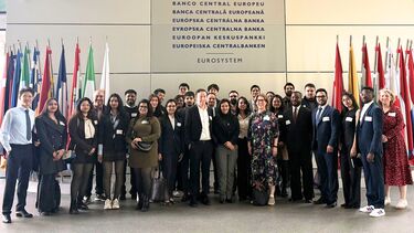 MBA cohort and academics at EU Central Bank