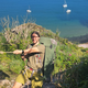Photo of student Harry Gardiner abseiling