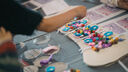 Child gluing arts and crafts 