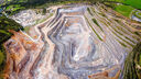 a huge limestone quarry of multiple levels