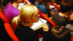 Law student at a lecture. 