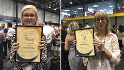 Amy Harding and Hannah Armes with their awards.