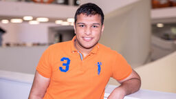 Student Rishab standing in the Diamond