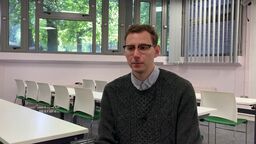 Student Barrett Alexander sitting in classroom